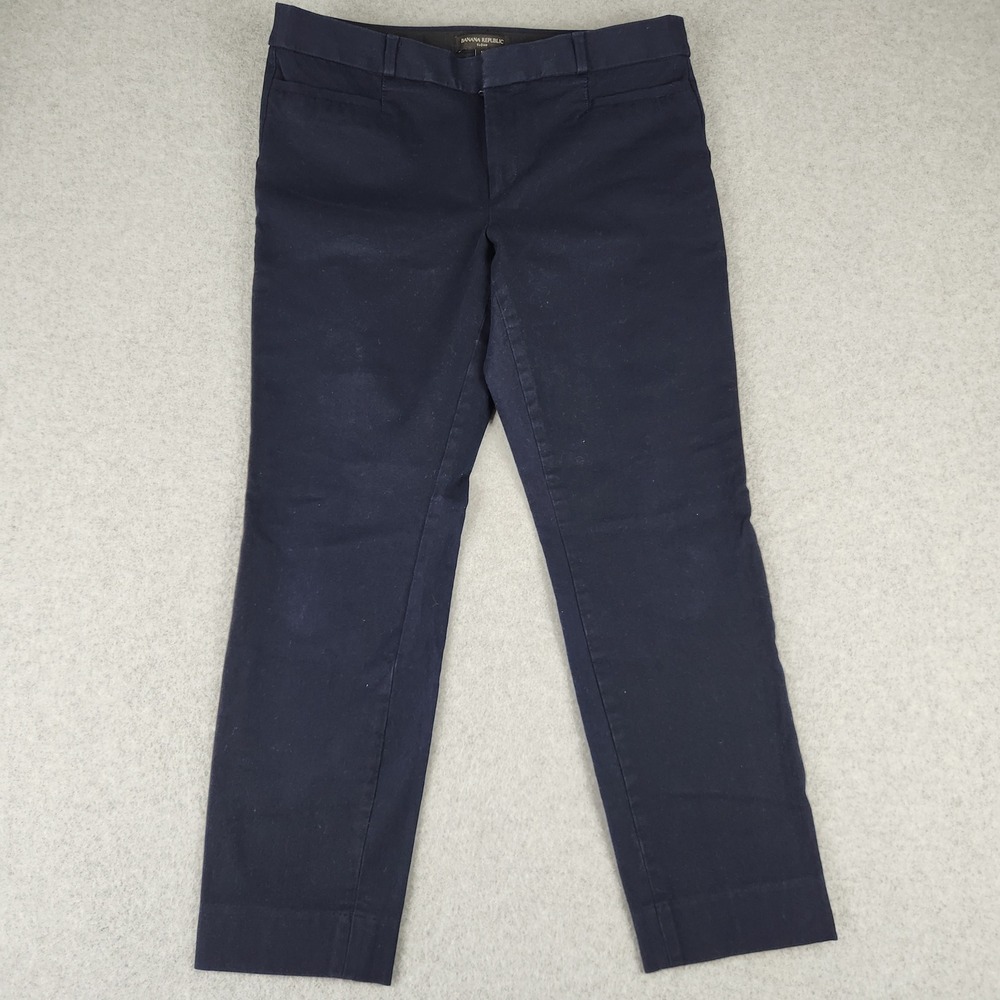 Banana Republic Pants Womens 10 Navy Blue Sloan Slim Mid Rise Stretch Chino